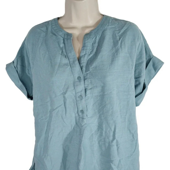 Isabel Maternity by Ingrid & Isabel Blue Top Women Size S Short Sleeve NEW - Picture 2 of 6